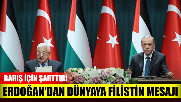 Cumhurbaşkanı Erdoğan'dan dünyaya Filistin mesajı: Barış için şarttır!