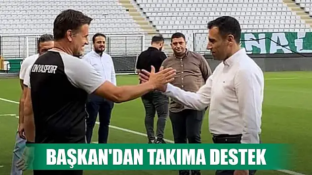 Konyaspor'da Başkan Özgökçen takımın yanında yer aldı