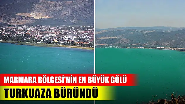 Marmara Bölgesi'nin en büyük gölü turkuaza büründü! Sebebi ise...