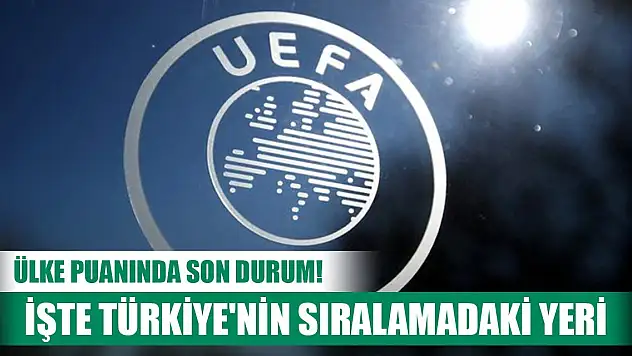 Ülke puanında son durum! İşte Türkiye'nin UEFA sıralamasındaki yeri