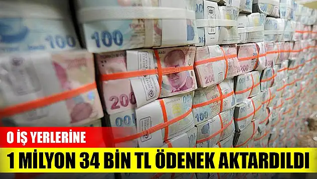 O iş yerlerine 1 milyon 34 bin TL ödenek aktarıldı