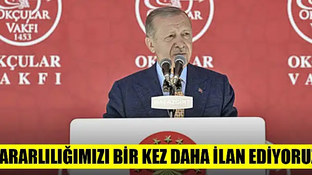 Cumhurbaşkanı Erdoğan: Kararlılığımızı bir kez daha ilan ediyoruz!