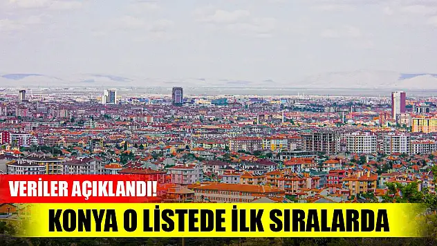 Veriler açıklandı! Konya o listede ilk sıralarda