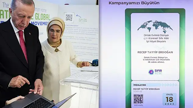 Cumhurbaşkanı Erdoğan 'Küresel Sıfır Atık İyi Niyet Beyanı'na ilk imzayı attı