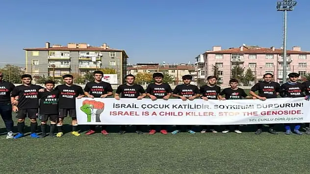Selçuklu Diriliş Spor U14 ve U16 futbolcularından çağrı: Soykırımı durdurun!
