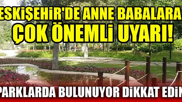 Eskişehir'de anne babalara çok önemli uyarı! Parklarda bulunuyor dikkat edin