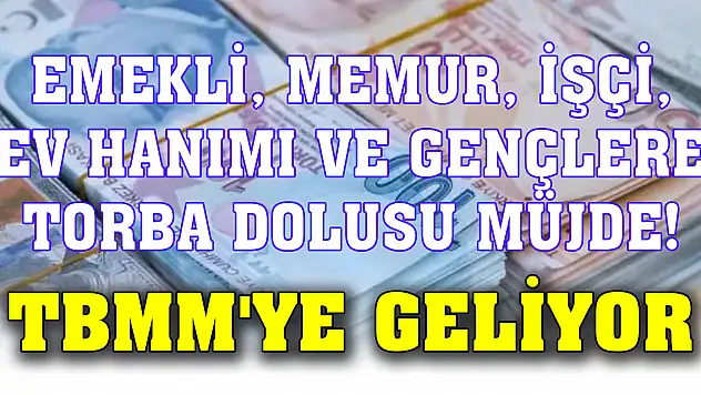 Emekli, memur, işçi, ev hanımı ve gençlere torba dolusu müjde! TBMM'ye geliyor