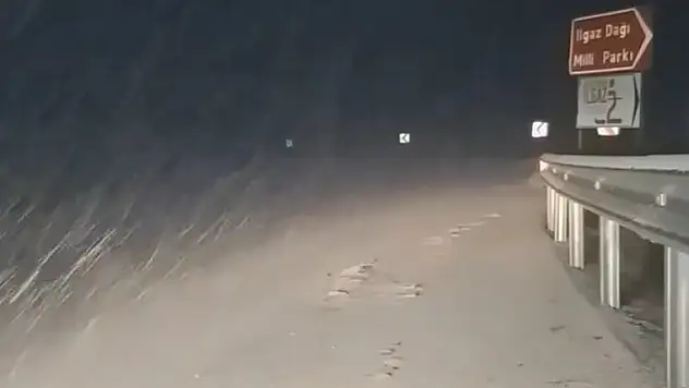 Ilgaz Dağı'nda yoğun kar yağışı etkili oluyor