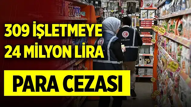309 işletmeye 24 milyon 345 bin 66 lira fahiş fiyat cezası
