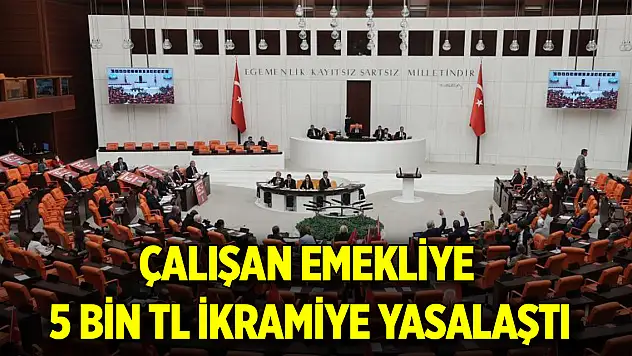 Çalışan emekliye 5 bin TL ikramiye yasalaştı