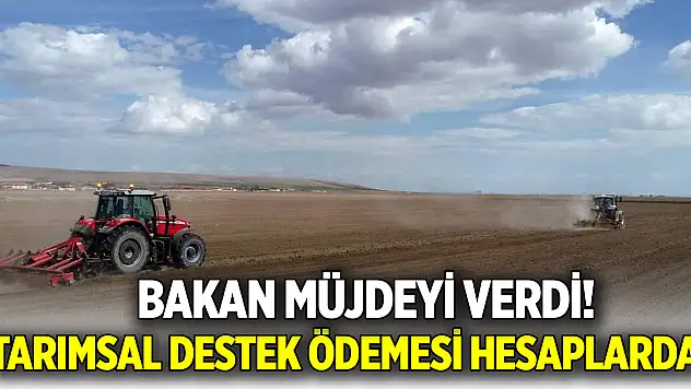 Bakan müjdeyi verdi! Tarımsal destek ödemesi hesaplarda