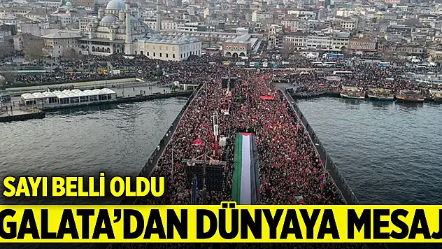 'Şehitlerimize rahmet, Filistin'e destek' etkinliği için on binlerce kişi Galata Köprüsü'ne yürüdü