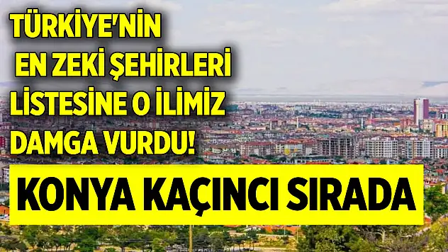 Türkiye'nin en zeki şehirleri listesine o ilimiz damga vurdu! Konya kaçıncı sırada