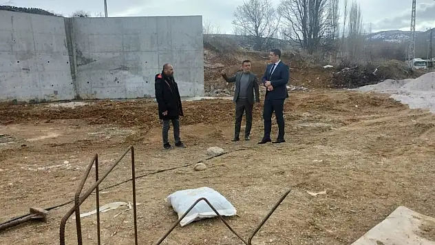 Konya Bozkır'da hayvan pazarı inşaatı yapımı sürüyor