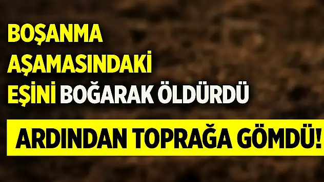 Boşanma aşamasındaki eşini boğarak öldürdü, ardından toprağa gömdü!