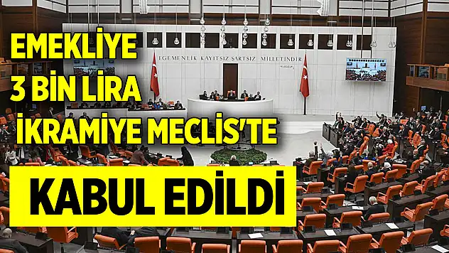 Emekliye 3 bin lira ikramiye Meclis'te kabul edildi