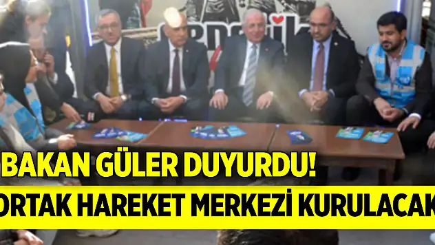 Bakan Güler duyurdu! Ortak hareket merkezi kurulacak