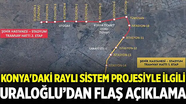 Konya'daki raylı sistem projesiyle ilgili flaş açıklama
