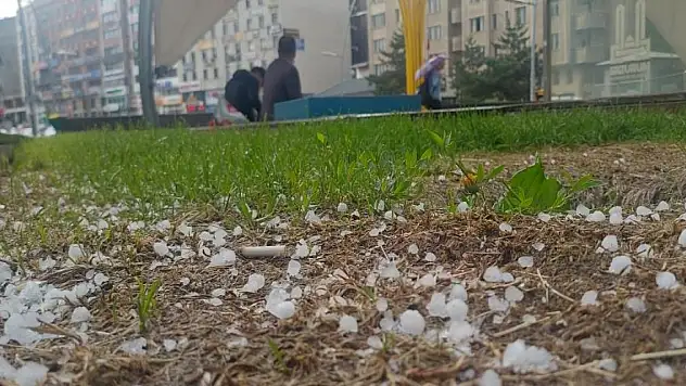 Erzurum'da dolu yağışı etkili oldu