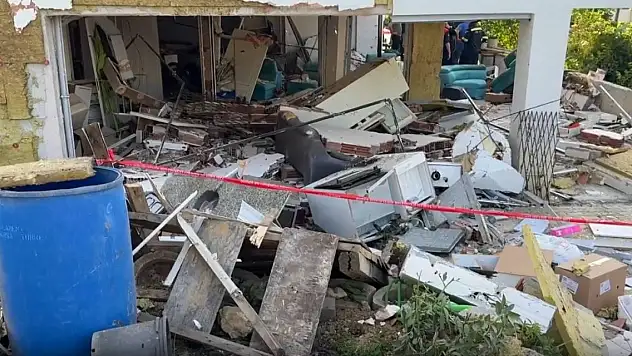 Doğal gaz borusu kesilen evde patlama