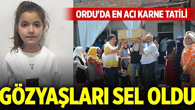Ordu'da en acı karne tatili: Defne Nur, son yolculuğuna uğurlandı