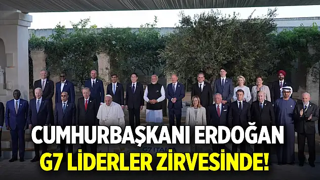 Cumhurbaşkanı Erdoğan G7 Liderler Zirvesinde! Aile fotoğrafı çekimine katıldı