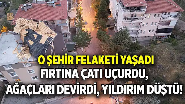 O şehir felaketi yaşadı  Fırtına çatı uçurdu, ağaçları devirdi, yıldırım düştü