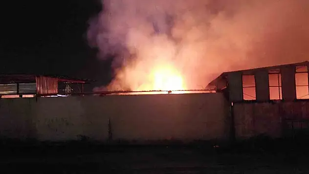 Adana'da ahşap imalathanesinde yangın