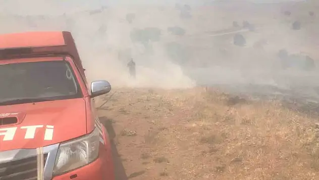 Malatya'da 700 dönümlük alanda anız yangını