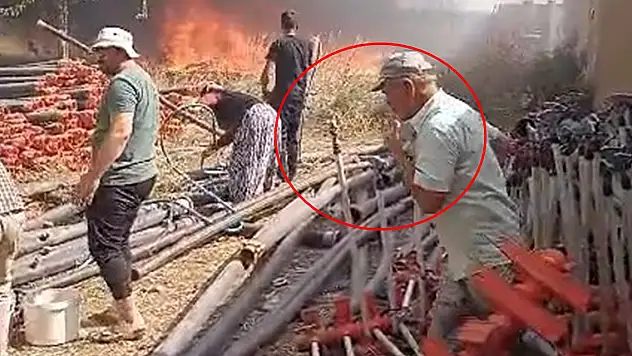 Yangına, ağzında sigarayla müdahale etti