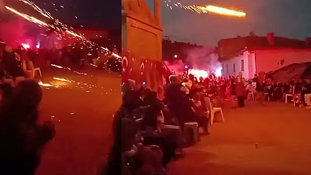 Şenlikte havai fişekler, kadınların üzerinde patladı