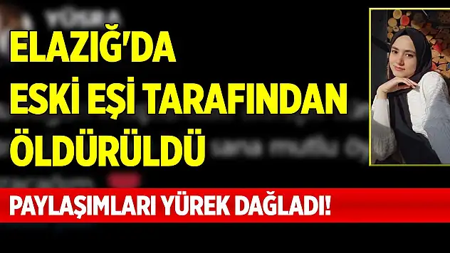 Elazığ'da eski eşi tarafından çocuğunun gözü önünde öldürüldü, paylaşımları yürek dağladı!