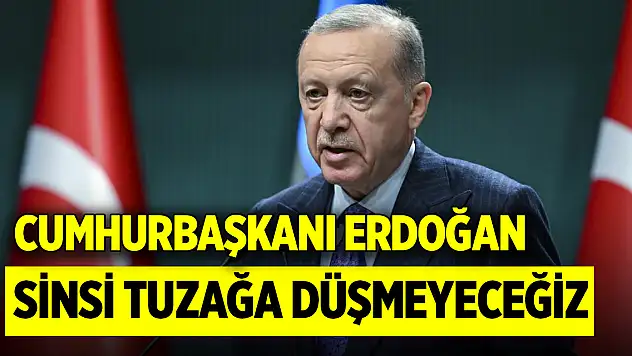 Cumhurbaşkanı Erdoğan: Sinsi tuzağa düşmeyeceğiz