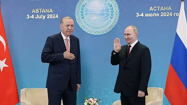 Erdoğan ile Putin Kazakistan'da bir araya geldi! Liderlerden son dakika açıklamalar
