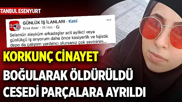İstanbul Esenyurt'ta öldürdükten sonra cesedi parçalanan Erva Asar'la ilgili yeni detay