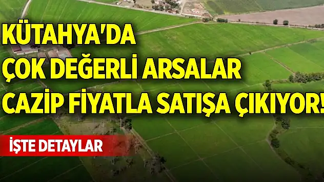 Kütahya'da çok değerli arsalar cazip fiyatla satışa çıkıyor! İşte detaylar