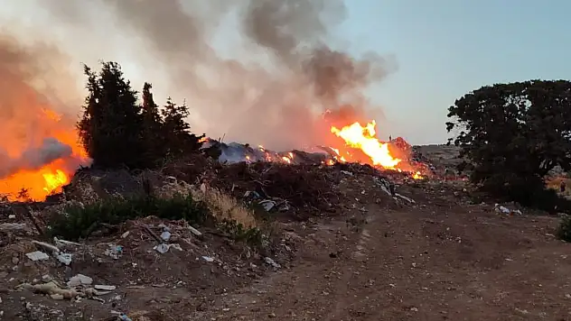 Bozcaada'da çöplük alandaki yangın 2.5 saatte söndürüldü