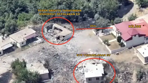 PKK, mabetlerin yakınında mühimmat depoladı