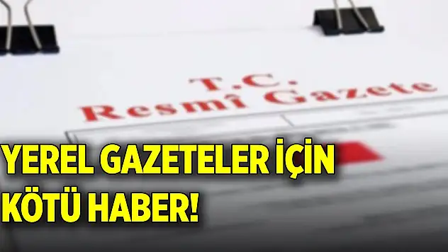 Yerel gazeteler için kötü haber!