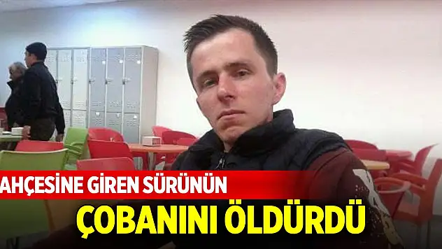 Bahçesine giren sürünün çobanını öldürdü