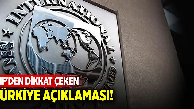 IMF'den dikkat çeken Türkiye açıklaması!