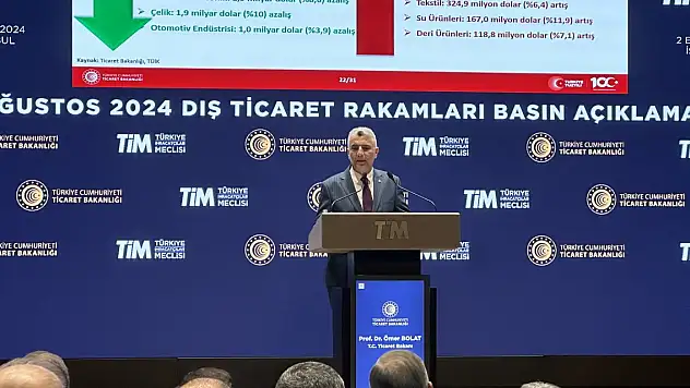 Son Dakika! Ağustos ayı ihracat rakamları açıklandı