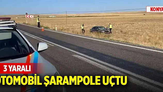 Konya'da otomobil şarampole uçtu: 3 yaralı