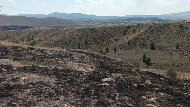 Elektrik trafosunda çıkan yangın araziye sıçradı