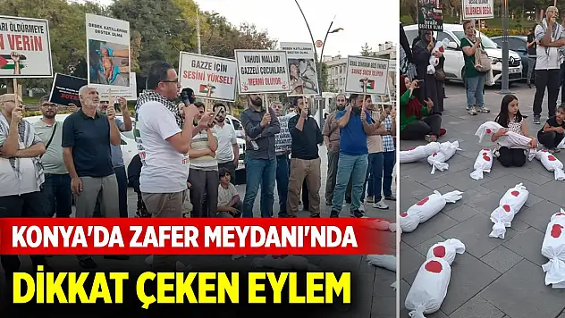 Konya'da Zafer Meydanı'nda dikkat çeken eylem