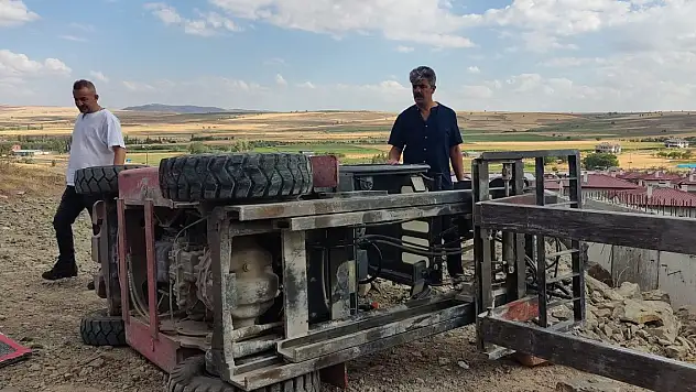 Kayseri Bünyan'da iş kazası... Devrilen forkliftin sürücüsü öldü