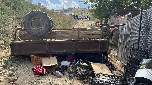 İşçileri taşıyan traktör devrildi 11 yaralı
