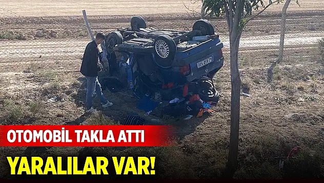 Konya-Adana yolunda otobil takla attı, 2 yaralı