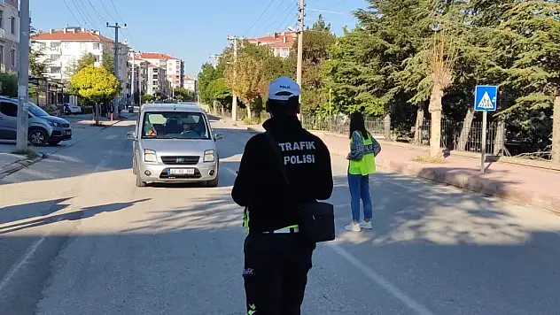 Konya Kulu'da dron destekli yaya geçidi uygulaması
