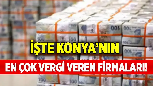 İşte Konya'nın en çok vergi veren firmaları!